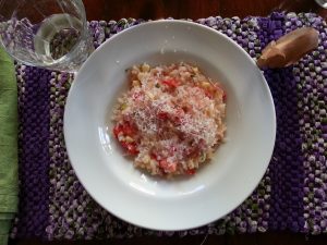 corn tomato basil risotto